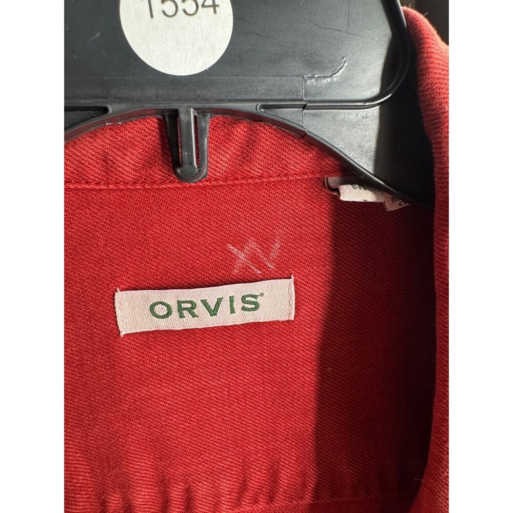 Orvis Women's Red Lyocell Cotton Utility Long Sleeve Button Jacket Size Medium - Picture 4 of 7